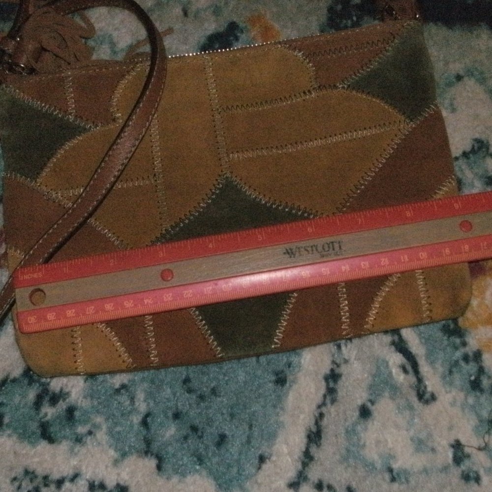 Sam Edelman Patchwork Suede Leather Crossbody Pur… - image 3